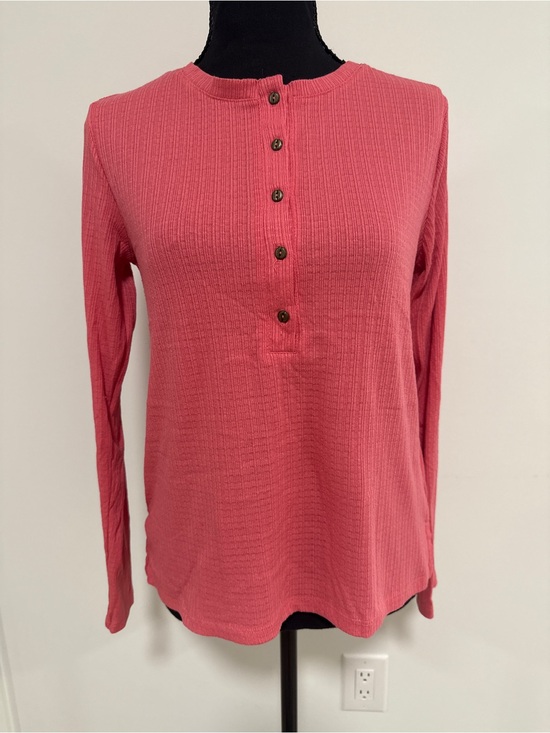 G.H. Bass & Co. Tops - 3 for $25 G.H. Bass & Co. Women Ribbed Henley Long Sleeve Top Coral Soft Cozy XS